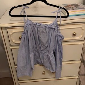 Blue & White striped off the shoulder top